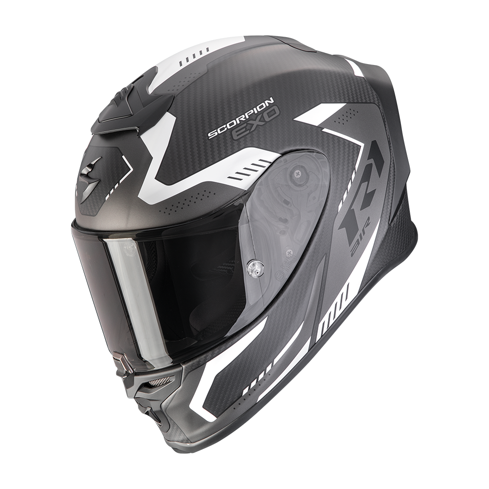 SCORPION EXO-R1 EVO CARBON AIR Matt Black Silver White 安全帽