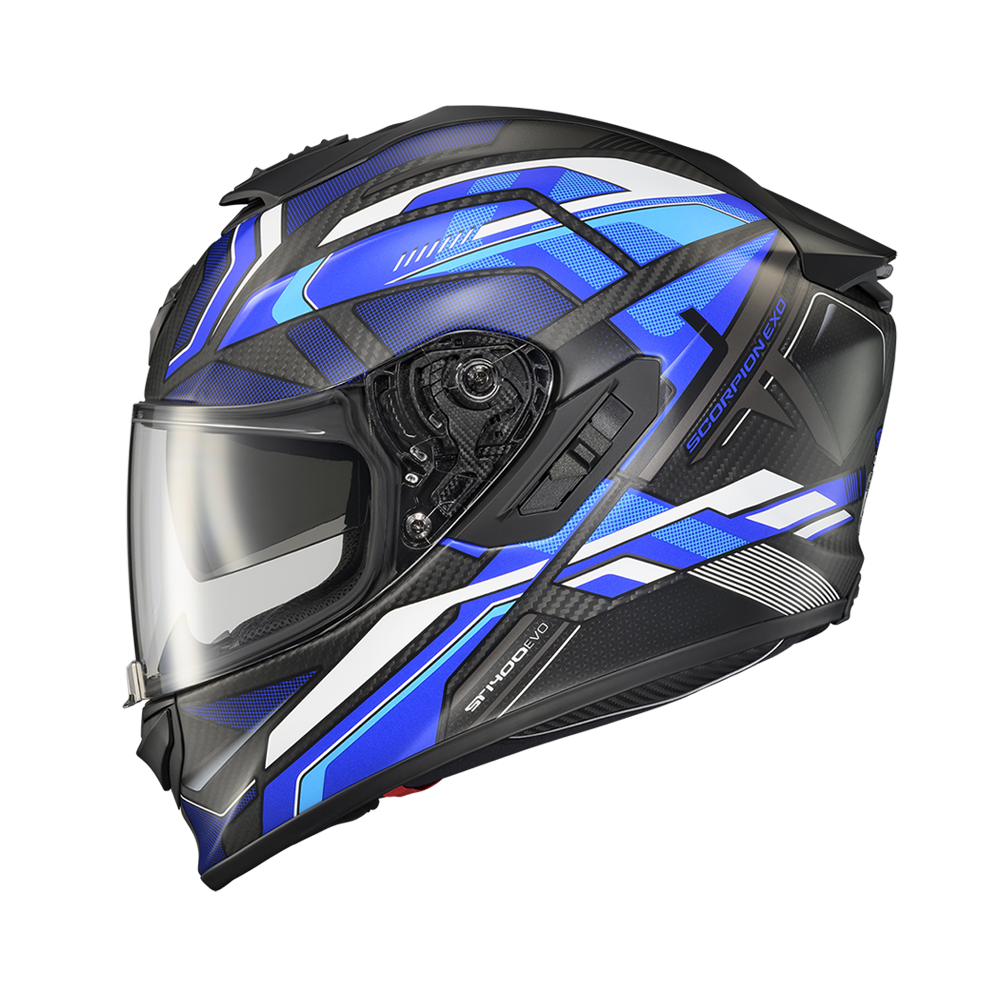 SCORPION EXO-1400 EVO CARBON AIR Blue Neon Yellow 安全帽