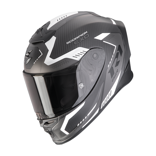 SCORPION EXO-R1 EVO CARBON AIR Matt Black Silver White 安全帽