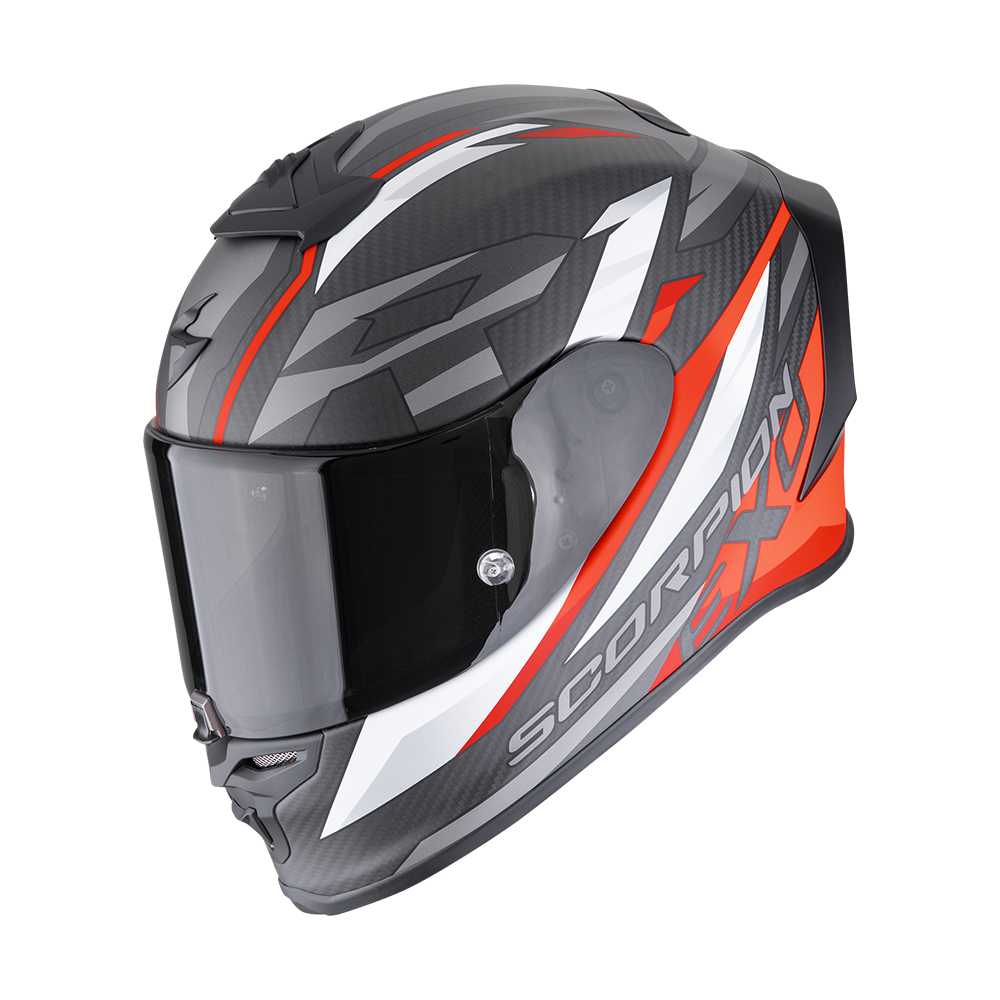 SCORPION EXO-R1 EVO CARBON AIR Matt Black Red 安全帽