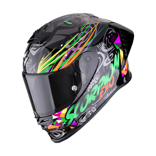 SCORPION EXO-R1 EVO II AIR 大鴨尾 (非FIM版) Black-Green-Orange 安全帽