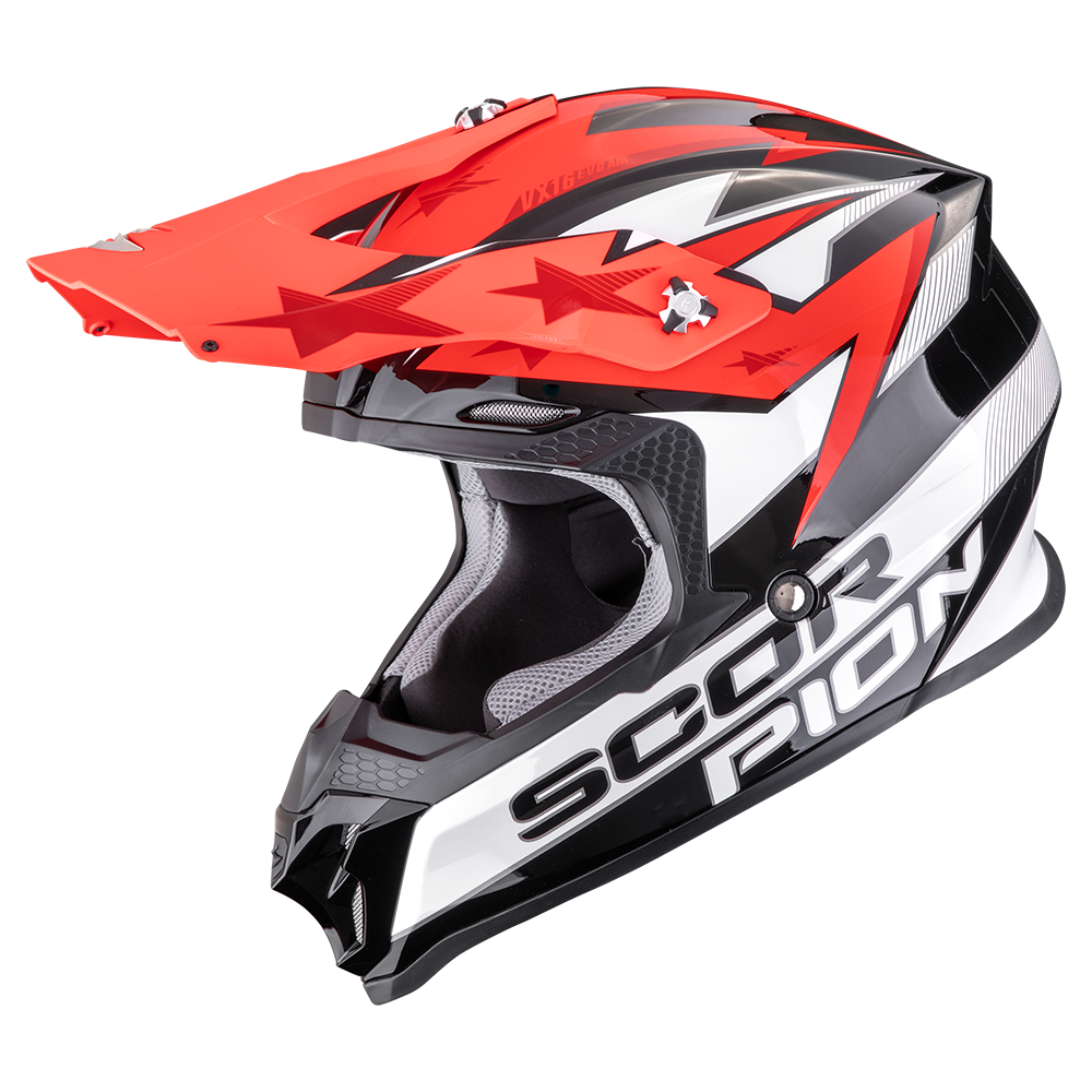 SCORPION VX-16 EVO AIR Metal Black White 安全帽