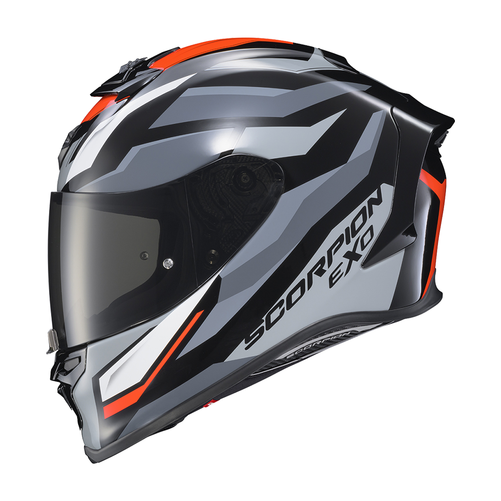 SCORPION EXO-R1 EVO AIR Silver Black Red 安全帽