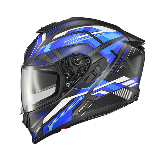 SCORPION EXO-1400 EVO CARBON AIR Blue Neon Yellow 安全帽