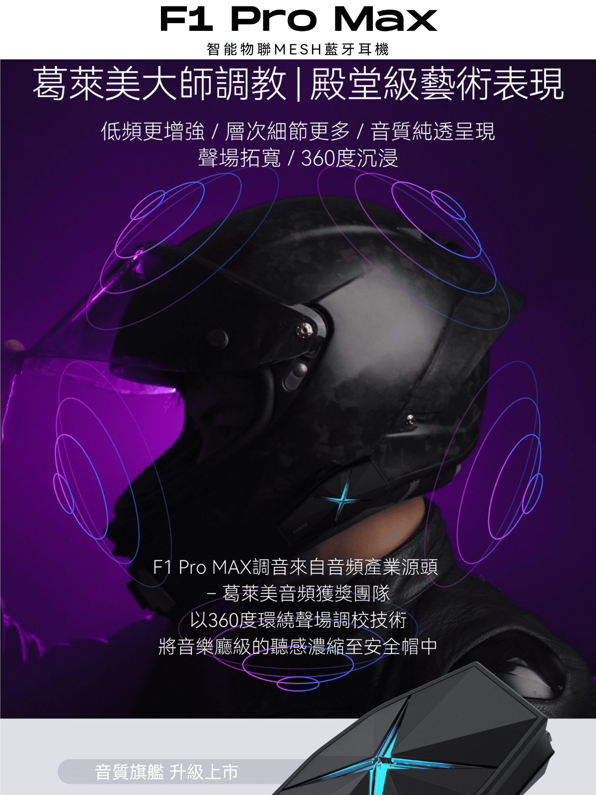 ASMAX F1 Pro MAX 藍牙耳機組 (墨影黑)