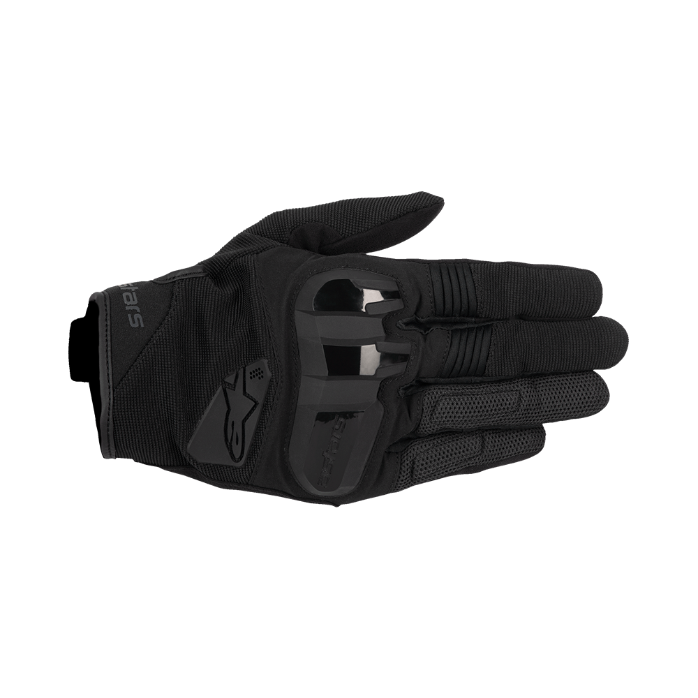 Alpinestars CHROME V2 GLOVES 機車手套商品照片，提供深卡其黑、深藍海洋藍、黑杏仁1492、黑瀝青等配色，呈現手套版型、防護部件與縫製細節，方便顧客選購前比對外觀與剪裁樣式。