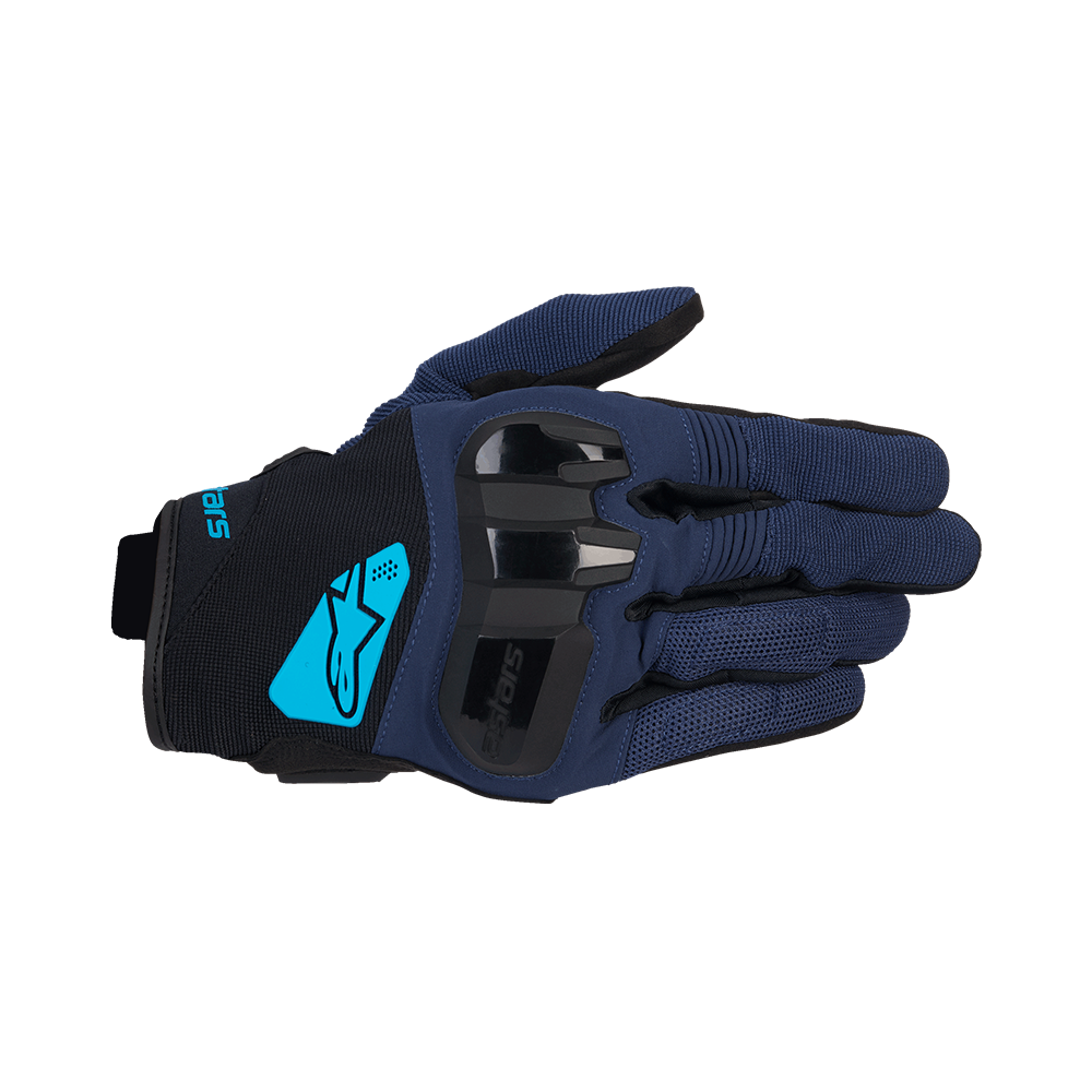 Alpinestars CHROME V2 GLOVES 機車手套商品照片，提供深卡其黑、深藍海洋藍、黑杏仁1492、黑瀝青等配色，呈現手套版型、防護部件與縫製細節，方便顧客選購前比對外觀與剪裁樣式。