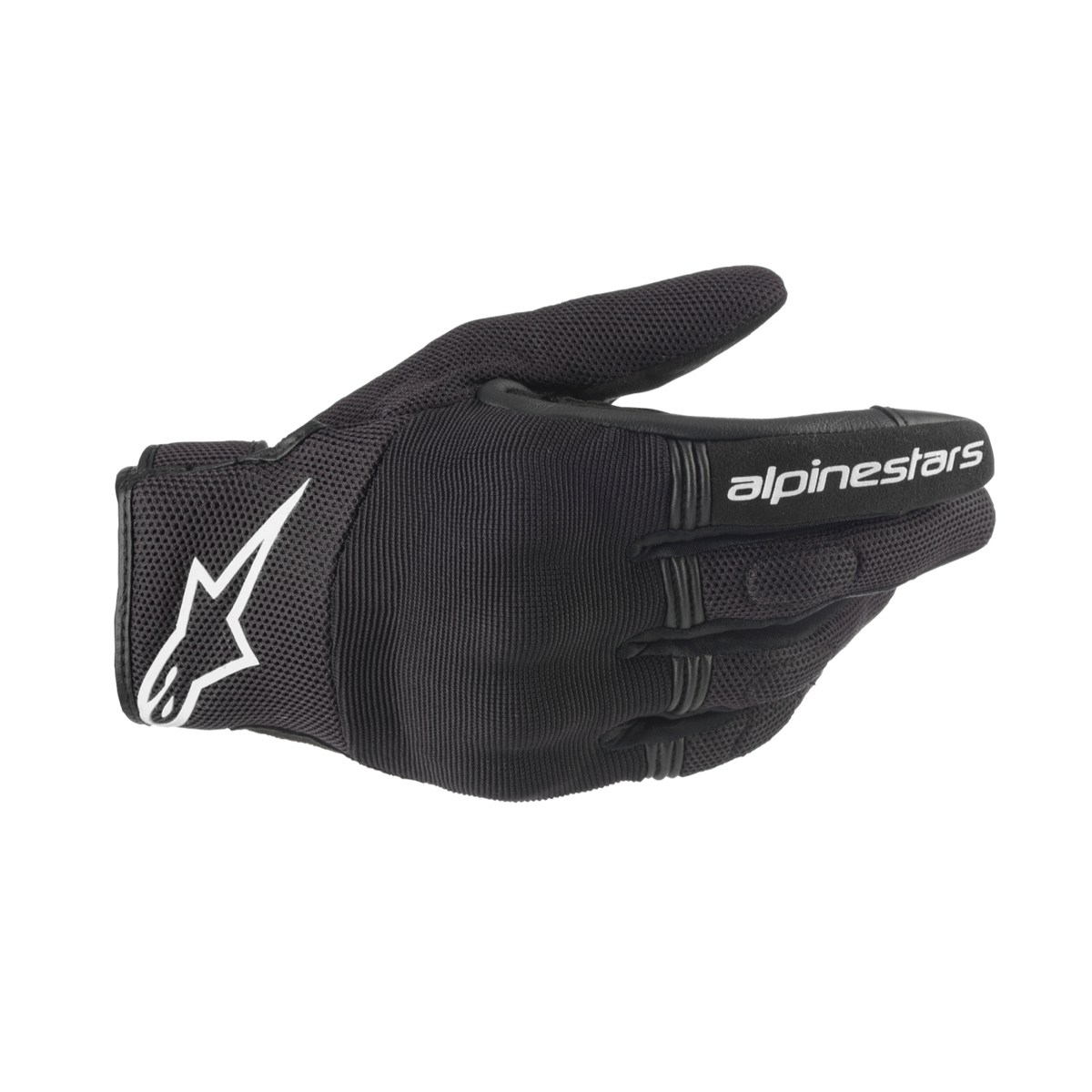 Alpinestars COPPER GLOVES 機車手套商品照片，提供黑、黑白、黑螢光紅、靛藍、柚木等配色，呈現手套版型、防護部件與縫製細節，方便顧客選購前比對外觀與剪裁樣式。