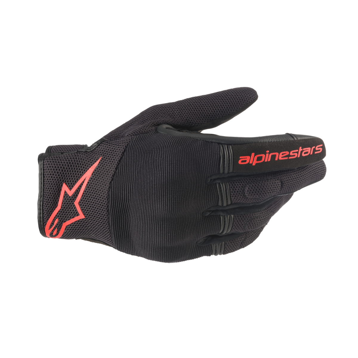 Alpinestars COPPER GLOVES 機車手套商品照片，提供黑、黑白、黑螢光紅、靛藍、柚木等配色，呈現手套版型、防護部件與縫製細節，方便顧客選購前比對外觀與剪裁樣式。