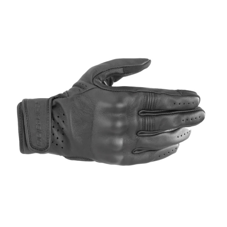 Alpinestars DYNO LEATHER GLOVES 機車手套商品照片，提供黑黑等配色，呈現手套版型、防護部件與縫製細節，方便顧客選購前比對外觀與剪裁樣式。