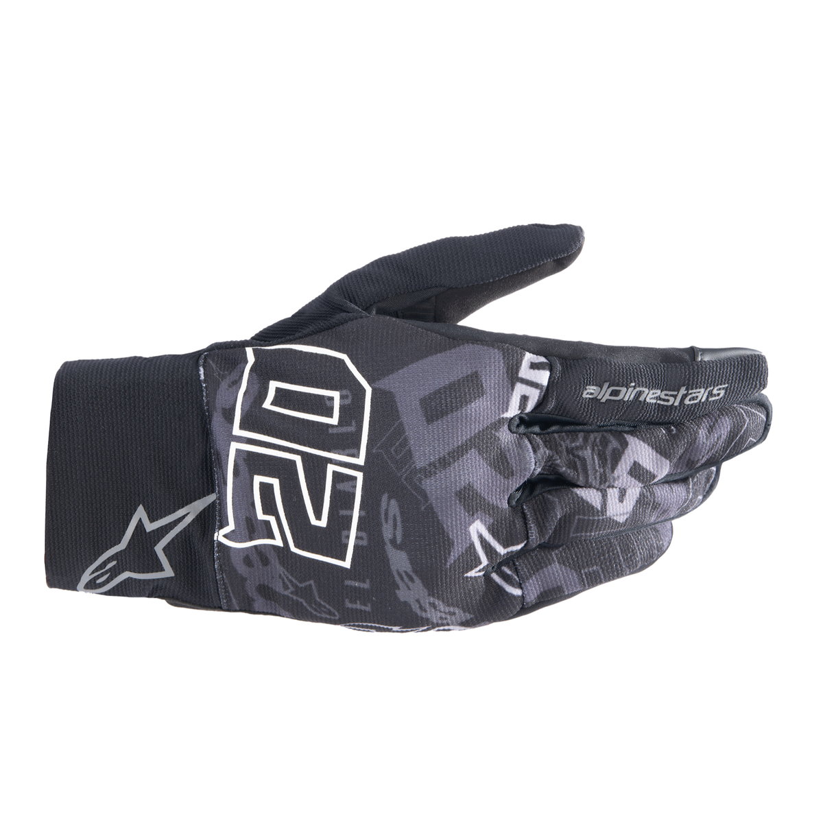 Alpinestars FQ20 REEF GLOVES 機車手套商品照片，提供黑深灰、黑深灰亮紅等配色，呈現手套版型、防護部件與縫製細節，方便顧客選購前比對外觀與剪裁樣式。
