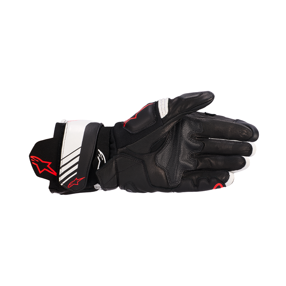 Alpinestars GP PLUS R V3 LEATHER GLOVES 機車手套商品照片，提供黑白、黑白紅、黑白亮紅、亮紅 螢光紅 黑、螢光黃等配色，呈現手套版型、防護部件與縫製細節，方便顧客選購前比對外觀與剪裁樣式。
