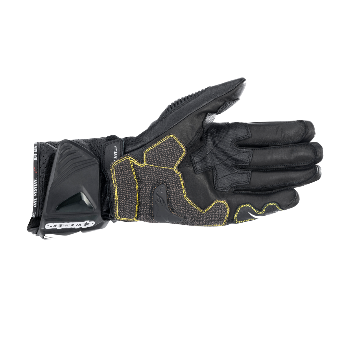 Alpinestars GP TECH V2 GLOVES 機車手套商品照片，提供黑白、黑白紅、黑黃白紅等配色，呈現手套版型、防護部件與縫製細節，方便顧客選購前比對外觀與剪裁樣式。