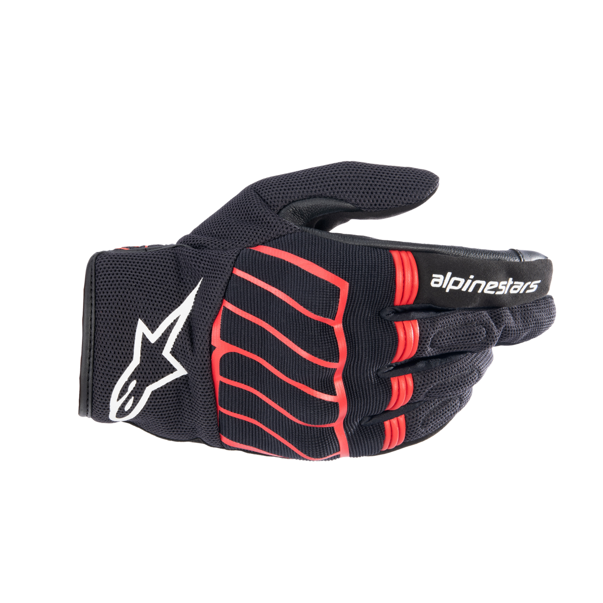 Alpinestars MM93 LOSAIL V2 GLOVES 機車手套商品照片，提供黑螢光紅、黑瀝青亮紅、黑亮紅深灰等配色，呈現手套版型、防護部件與縫製細節，方便顧客選購前比對外觀與剪裁樣式。