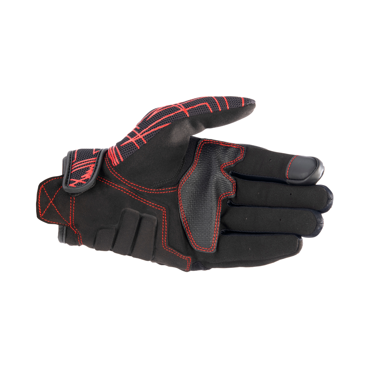 Alpinestars MM93 LOSAIL V2 GLOVES 機車手套商品照片，提供黑螢光紅、黑瀝青亮紅、黑亮紅深灰等配色，呈現手套版型、防護部件與縫製細節，方便顧客選購前比對外觀與剪裁樣式。