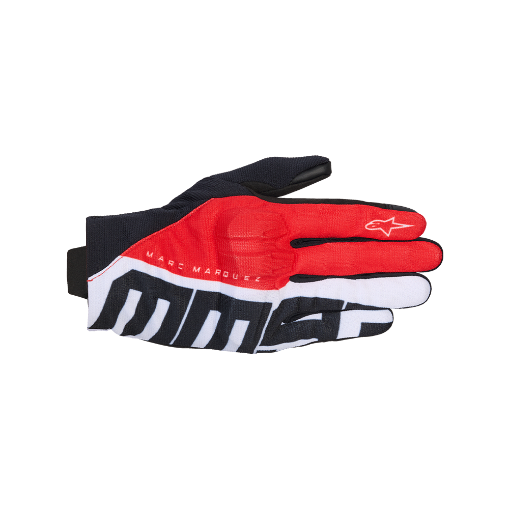 Alpinestars MM93 REEF V2 GLOVES 機車手套商品照片，提供黑色 亮紅色 白色、黑色亮紅色、螢光紅 鮮紅 黑等配色，呈現手套版型、防護部件與縫製細節，方便顧客選購前比對外觀與剪裁樣式。