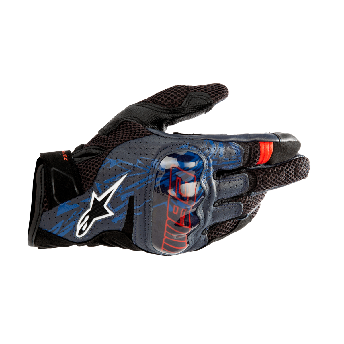 Alpinestars MM93 RIO HONDO V2 AIR GLOVES *ASIA 機車手套商品照片，提供黑、海軍藍 黑等配色，呈現手套版型、防護部件與縫製細節，方便顧客選購前比對外觀與剪裁樣式。