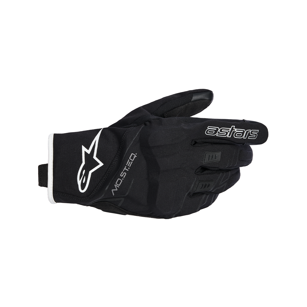 Alpinestars MOBLAST WP GLOVES 機車手套商品照片，提供黑色 灰白色、黑色 煙煤色 橘色、灰色 黑色 硫磺黃等配色，呈現手套版型、防護部件與縫製細節，方便顧客選購前比對外觀與剪裁樣式。