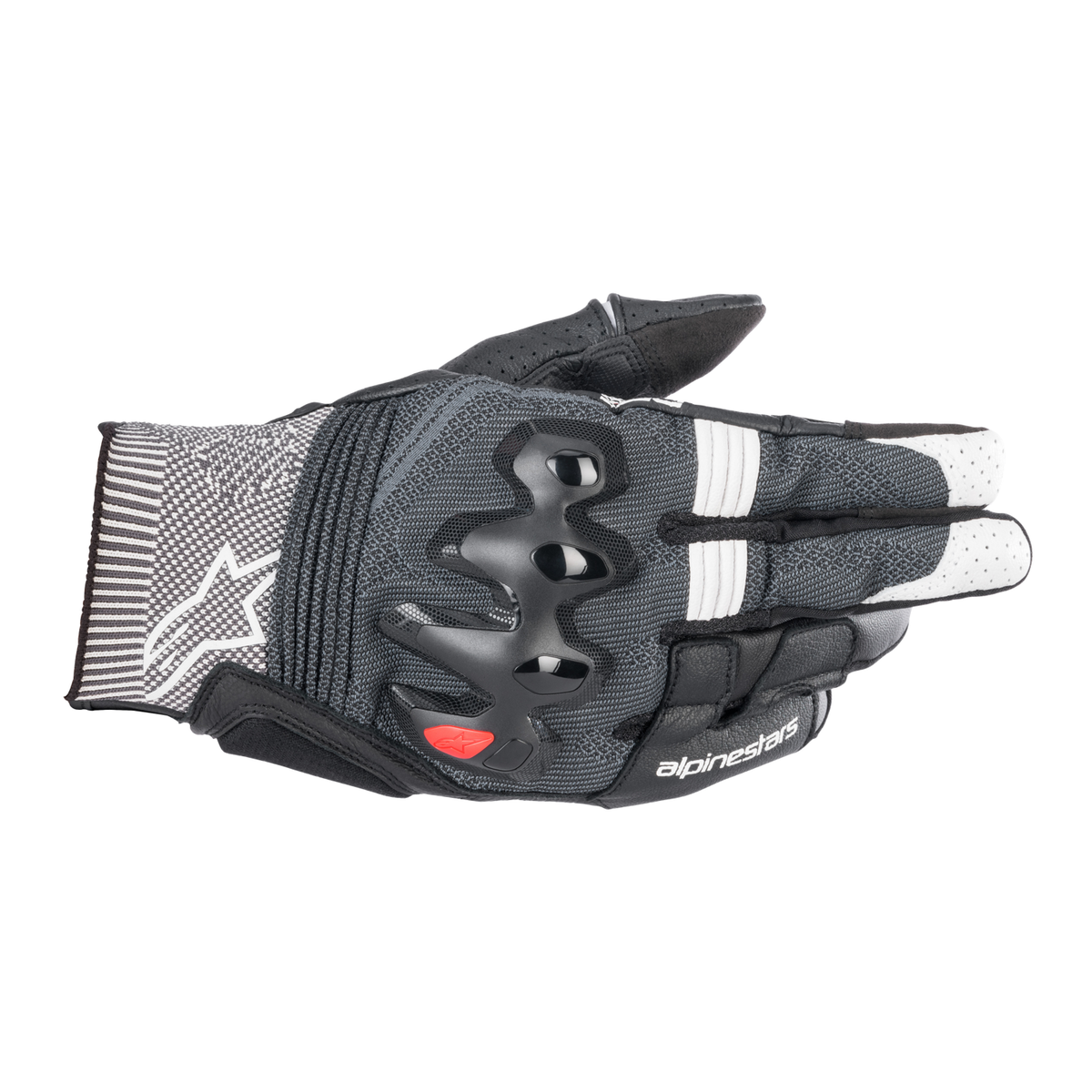 Alpinestars MORPH SPORT GLOVES 機車手套商品照片，提供黑白、黑紅、黑藍等配色，呈現手套版型、防護部件與縫製細節，方便顧客選購前比對外觀與剪裁樣式。