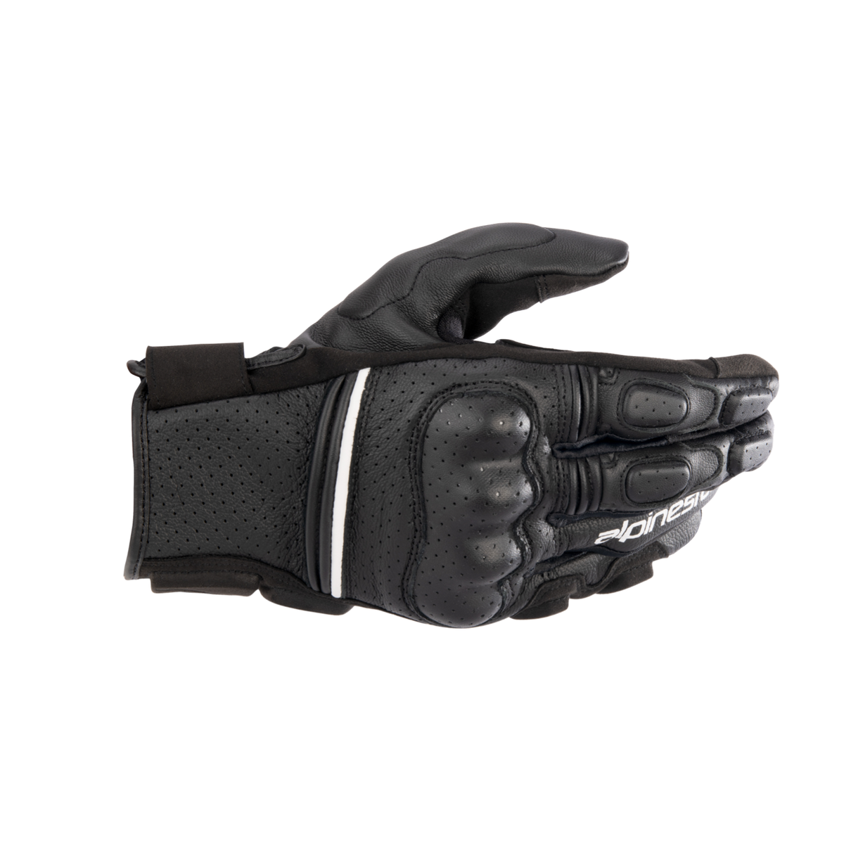 Alpinestars PHENOM LEATHER AIR GLOVES 機車手套商品照片，提供黑黑、黑白等配色，呈現手套版型、防護部件與縫製細節，方便顧客選購前比對外觀與剪裁樣式。