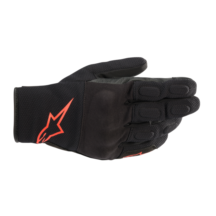 Alpinestars S MAX DRYSTAR GLOVES 機車手套商品照片，提供黑白、黑紅等配色，呈現手套版型、防護部件與縫製細節，方便顧客選購前比對外觀與剪裁樣式。