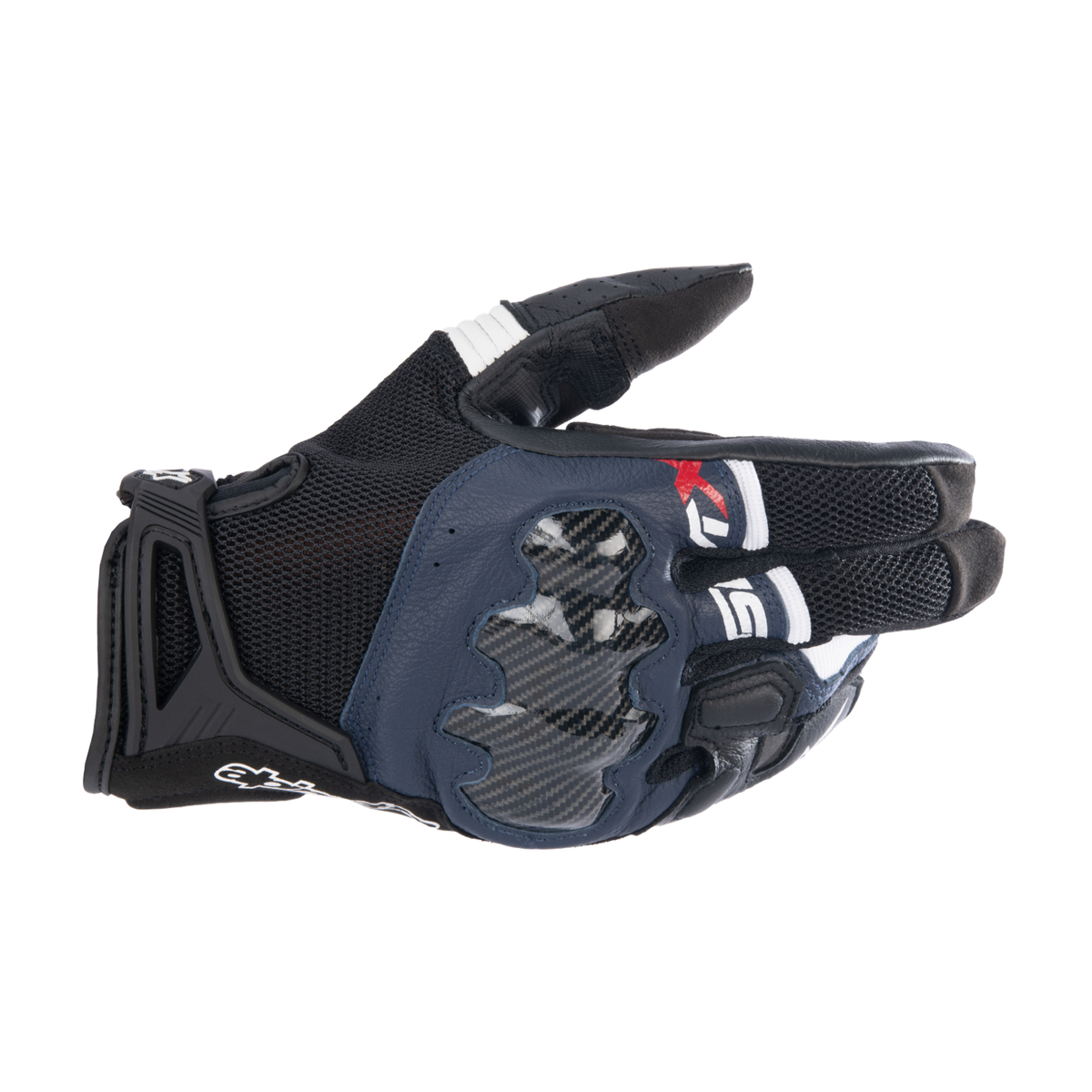 Alpinestars SMX-R GLOVES *ASIA 機車手套商品照片，提供黑黑、黑白、黑白紅、黑紅白、黑 深藍 白等配色，呈現手套版型、防護部件與縫製細節，方便顧客選購前比對外觀與剪裁樣式。