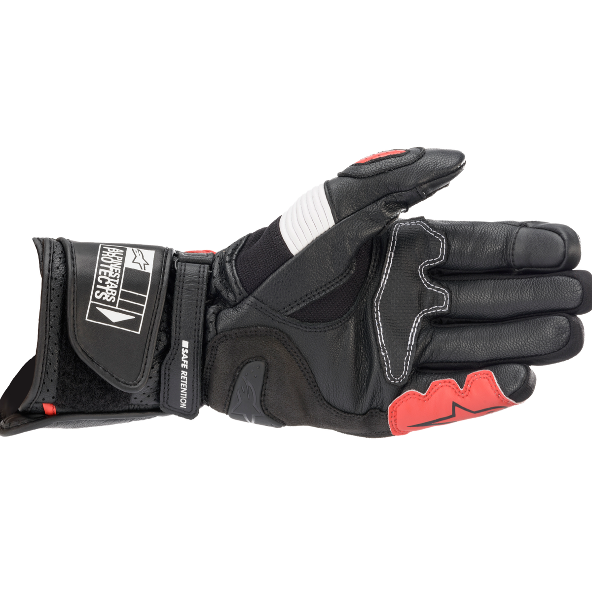Alpinestars SP-2 V3 GLOVES 機車手套商品照片，提供黑灰、黑白、黑白亮紅、白螢光紅黑等配色，呈現手套版型、防護部件與縫製細節，方便顧客選購前比對外觀與剪裁樣式。