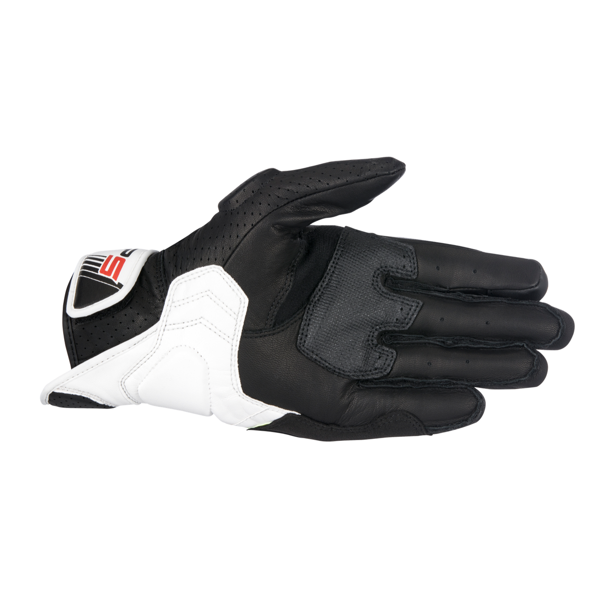 Alpinestars SP-5 GLOVES 機車手套商品照片，提供黑、黑白紅等配色，呈現手套版型、防護部件與縫製細節，方便顧客選購前比對外觀與剪裁樣式。本圖取自代理商原廠網站，僅供比對外觀顏色與版型使用，實際商品配色以到貨為準。