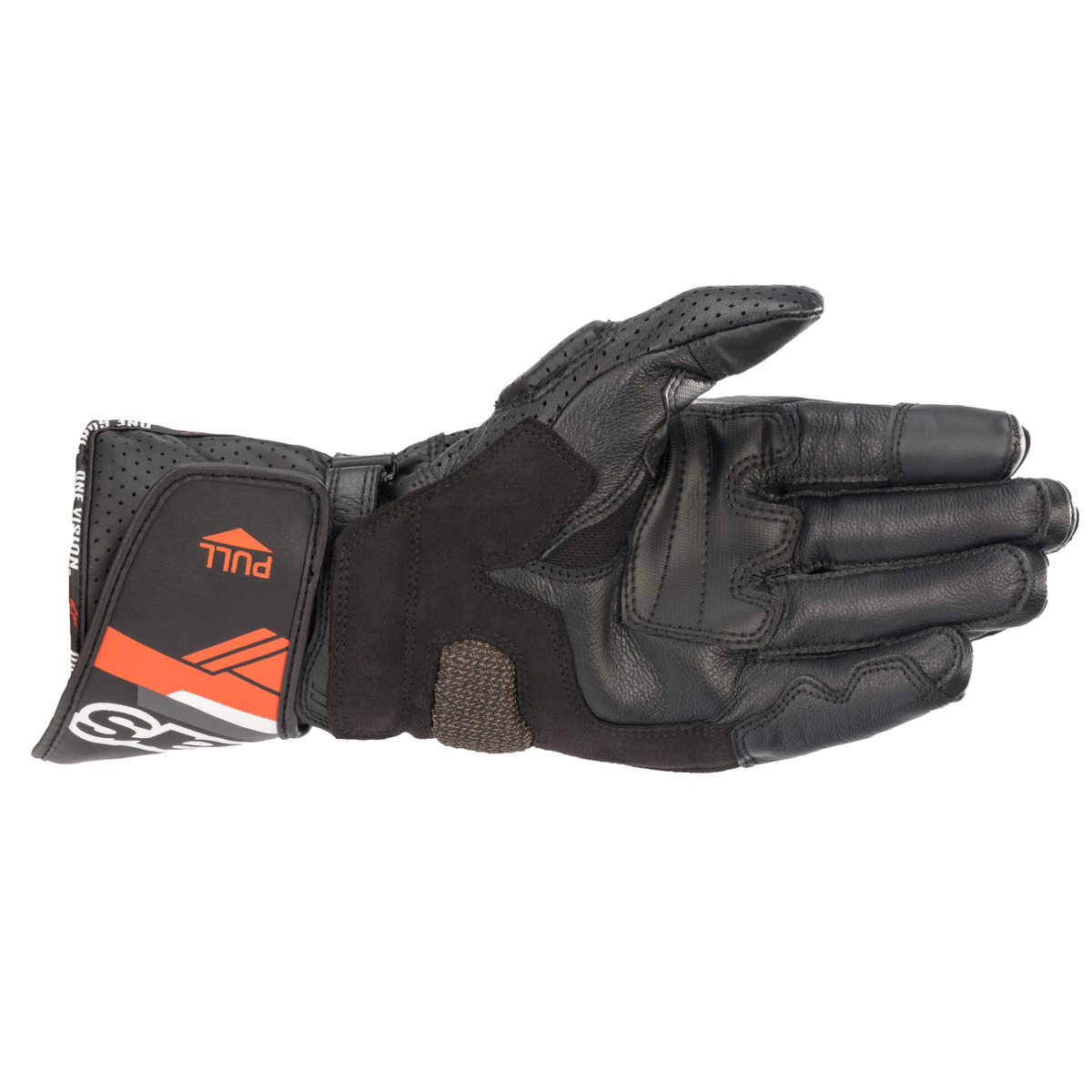 Alpinestars SP-8 V3 GLOVES 機車手套商品照片，提供黑黑、黑白螢光紅、黑螢光紅等配色，呈現手套版型、防護部件與縫製細節，方便顧客選購前比對外觀與剪裁樣式。