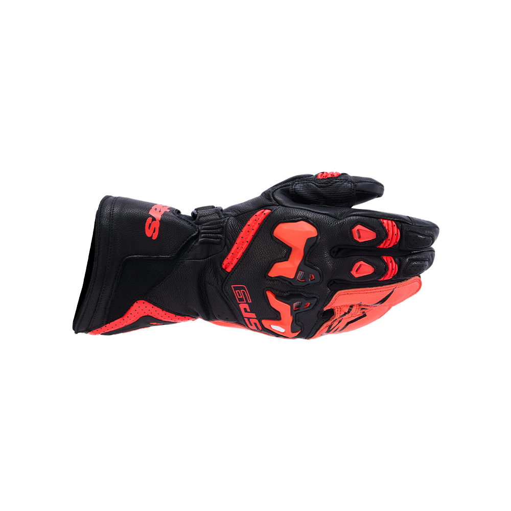 Alpinestars SP-9 GLOVES 機車手套商品照片，提供黑螢光紅、黑白12、黑白亮紅、亮藍 海軍藍 白等配色，呈現手套版型、防護部件與縫製細節，方便顧客選購前比對外觀與剪裁樣式。
