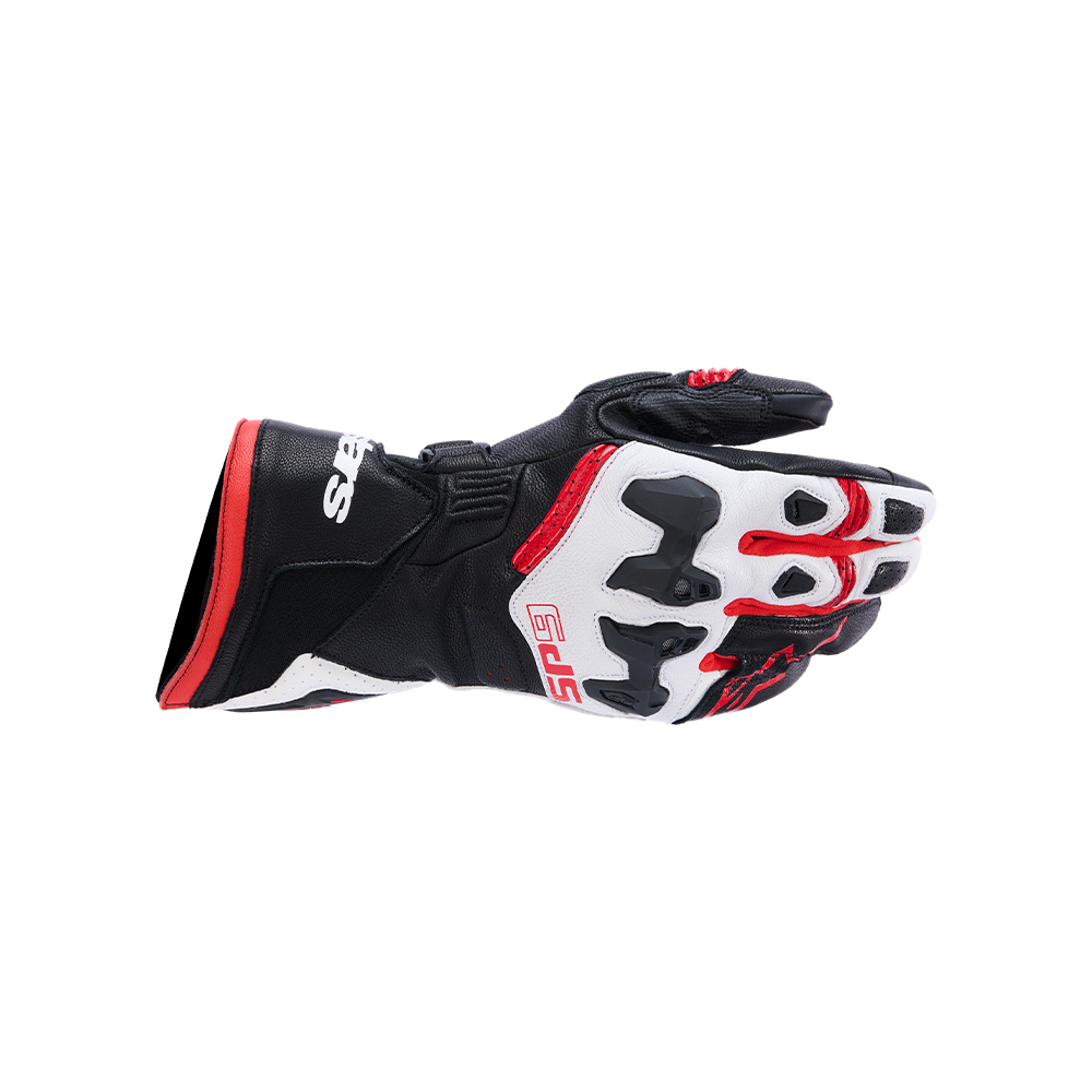 Alpinestars SP-9 GLOVES 機車手套商品照片，提供黑螢光紅、黑白12、黑白亮紅、亮藍 海軍藍 白等配色，呈現手套版型、防護部件與縫製細節，方便顧客選購前比對外觀與剪裁樣式。