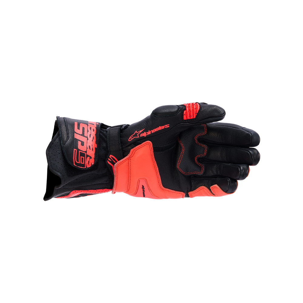 Alpinestars SP-9 GLOVES 機車手套商品照片，提供黑螢光紅、黑白12、黑白亮紅、亮藍 海軍藍 白等配色，呈現手套版型、防護部件與縫製細節，方便顧客選購前比對外觀與剪裁樣式。