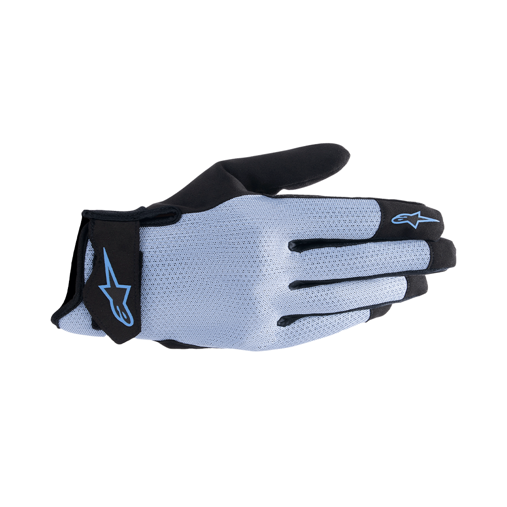 Alpinestars STATED AIR GLOVES 機車手套商品照片，提供黑銀、灰藍黑、深藍灰等配色，呈現手套版型、防護部件與縫製細節，方便顧客選購前比對外觀與剪裁樣式。