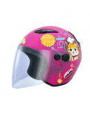 M2R M700 #6 甜甜貓 兒童安全帽 3/4罩 #消光桃紅