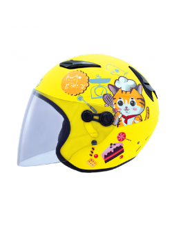 M2R M700 #6 甜甜貓 兒童安全帽 3/4罩 #香蕉黃