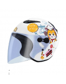 M2R M700 #6 甜甜貓 兒童安全帽 3/4罩 #珍珠白