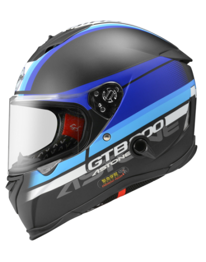 ASTONE GTB800 全罩安全帽 彩繪 平光黑/AO10藍