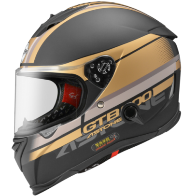 ASTONE GTB800 全罩安全帽 彩繪 平光黑/AO10金
