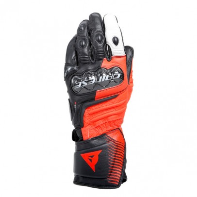 DAINESE CARBON 4 LONG GLOVES 碳纖維護具 皮革長手套 #黑紅白