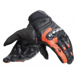 DAINESE CARBON 4 SHORT GLOVES 碳纖維護具 皮革短手套 #黑紅