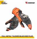 DAINESE 防摔手套 FULL METAL 7 GLOVES 摩托車手套 黑螢光紅色