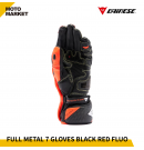 DAINESE 防摔手套 FULL METAL 7 GLOVES 摩托車手套 黑螢光紅色