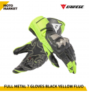 DAINESE 防摔手套 FULL METAL 7 GLOVES 摩托車手套 黑螢光黃色