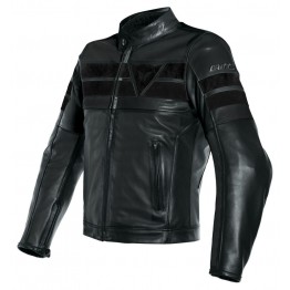 DAINESE 8-TRACK PERFORATED LEATHER JACKET #黑黑黑