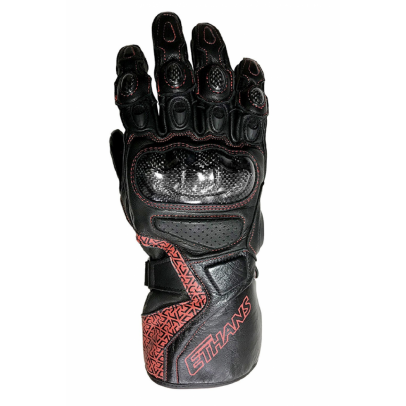 Ethans ES910 長版真皮防摔手套 黑紅