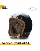 FETURE 四分之三罩 安全帽 半罩 GODEN 高登 CUSTOM 亮光曜石黑