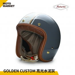 FETURE 四分之三罩 安全帽 半罩 GODEN 高登 CUSTOM 亮光水泥灰