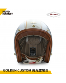 FETURE 四分之三罩 安全帽 半罩 GODEN 高登 CUSTOM 亮光雪地白