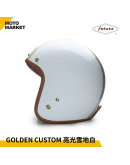 FETURE 四分之三罩 安全帽 半罩 GODEN 高登 CUSTOM 亮光雪地白