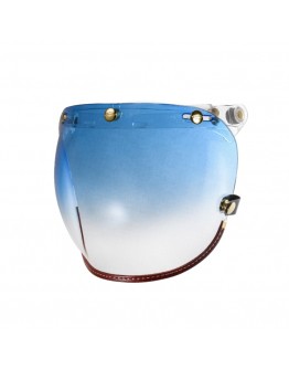 Feture 飛喬 咖啡皮革TOP PP釦式風鏡-漸層藍色 復古